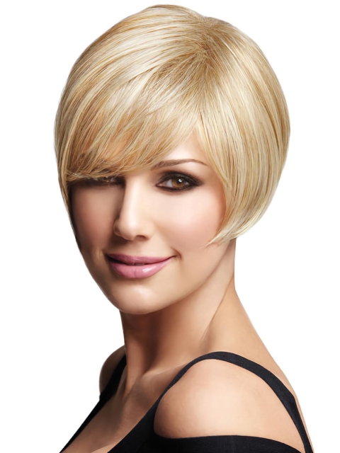 Impressive Blonde Straight Short Capless Synthetic Women Bob Wigs