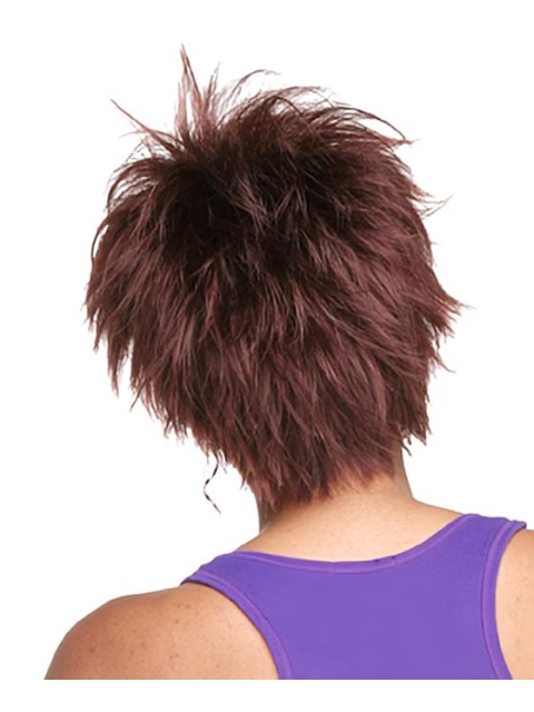 Tempting Red Straight Short Capless Synthetic African American Women Wigs