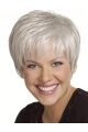 Sassy Straight Short Capless Synthetic Grey Women Wigs