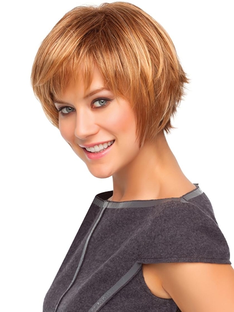 High Quality Auburn Straight Short Capless Synthetic Women Bob Wigs