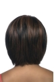 Traditiona Brown Straight Short Capless Synthetic Women African American Wigs