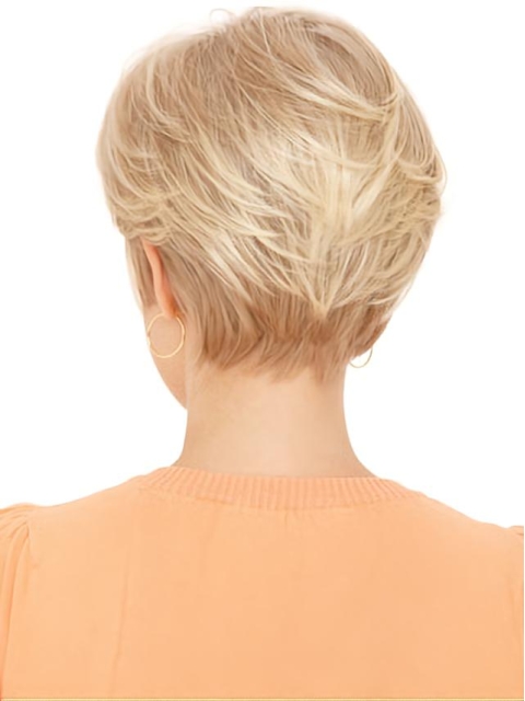 Blonde Straight Short Monofilament Synthetic Incredible Women Wigs For Cancer