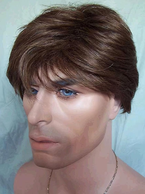 Cosy Brown Straight Short Capless Synthetic Men Wigs