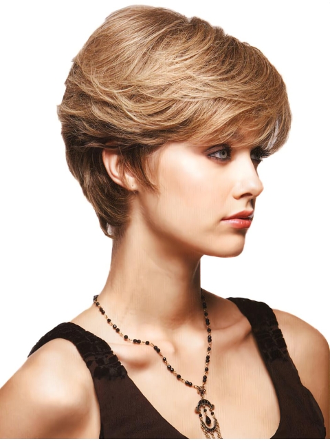 Best Blonde Straight Short Monofilament Synthetic Women Wigs