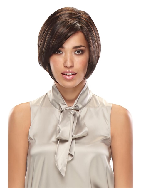  Straight Short Lace Front Synthetic Mature Women Wigs