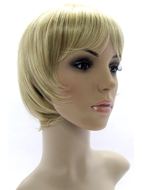 Discount Blonde Straight Short Capless Synthetic Kids Wigs