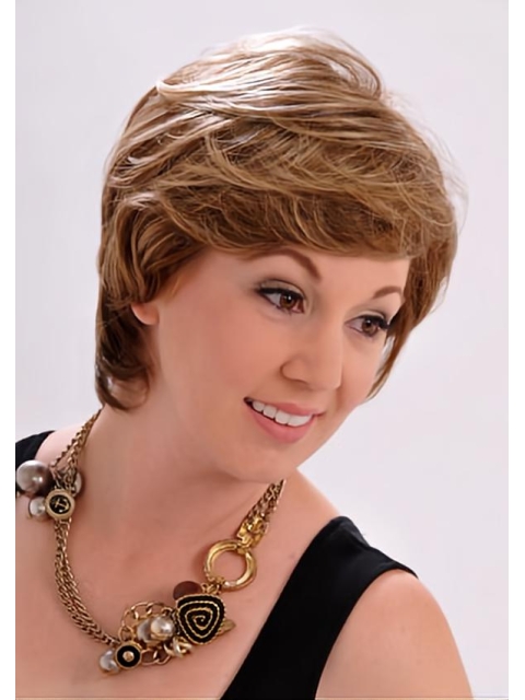 Monofilament Straight Short  With Bangs Impressive Synthetic Women Wigs