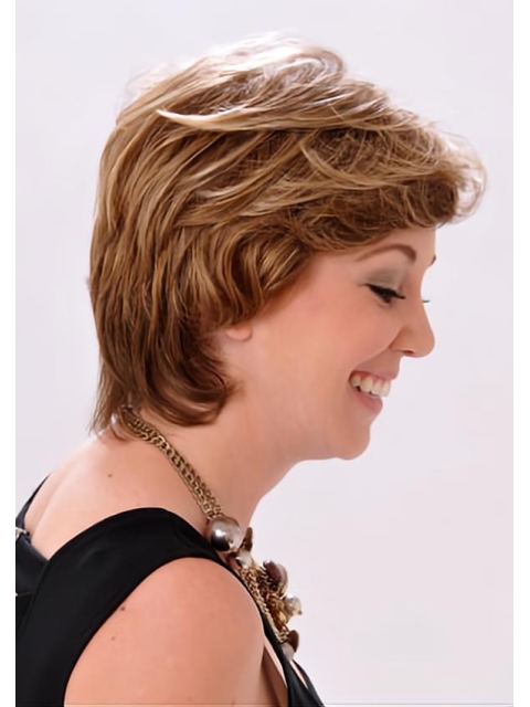 Monofilament Straight Short  With Bangs Impressive Synthetic Women Wigs