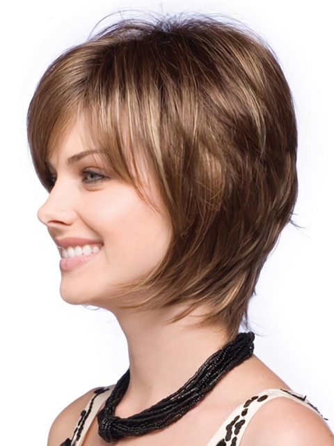 Comfortable Brown Straight Short Capless Synthetic Women Bob Wigs