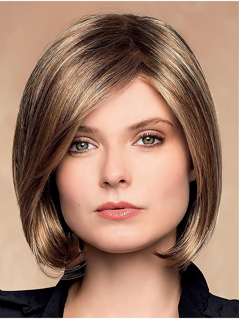 Short Wavy Monofilament Ombre/2 tone Synthetic Ladies Lace Women Wigs