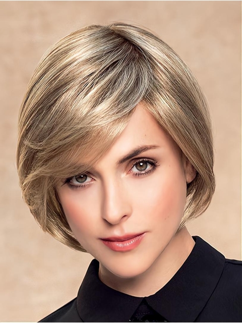 Short Wavy Monofilament Ombre/2 tone Synthetic Lace Women Wigs Online