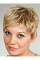 Short Wavy Capless Synthetic  Elderly Lady Wigs