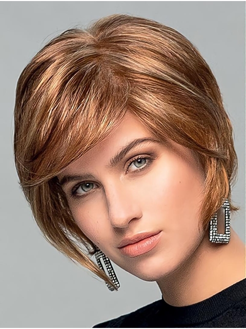 Wavy Short  Blonde Boycuts  Monofilament Synthetic Quality Ladies Wigs