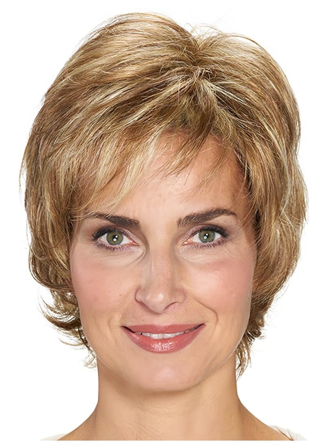 Short Blonde Wavy 10" Lace Front Best Quality Classic Synthetic Women Wigs