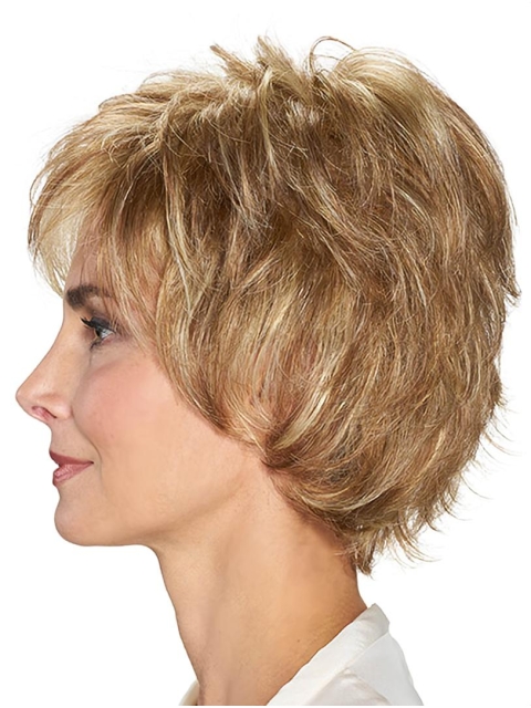 Short Blonde Wavy 10" Lace Front Best Quality Classic Synthetic Women Wigs