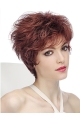 Wavy Short 8" Capless Red Synthetic Women Wigs