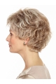 Grey Wavy Short Layered Fabulous Monofilament Synthetic Women Wigs