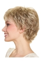 Wavy Short With Bangs Capless 8" Blonde Synthetic Women Wigs