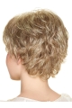 Wavy Short With Bangs Capless 8" Blonde Synthetic Women Wigs