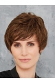 Boycuts Synthetic Brown Wavy Short 8" Monofilament Synthetic Women Wig