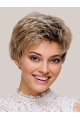  6" Wavy Short Blonde Mono Synthetic Women Classic Wig