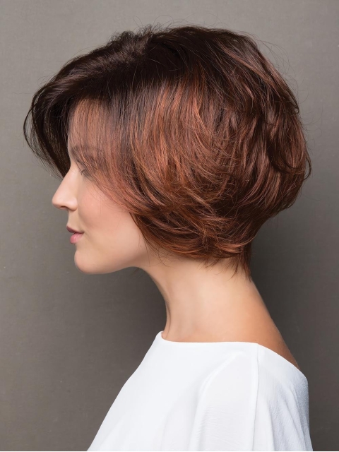 Red Short Wavy Capless Synthetic Women Bob Wigs