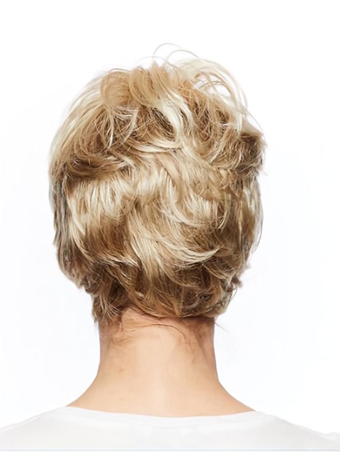 Short  Wavy Blonde Capless Synthetic Women Wigs