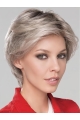 6" Short Fashionable Monofilament Wavy Synthetic Grey Women Wigs