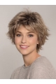 Wavy Blonde 8" Boycuts 100% Hand-tied Short Wigs For Women