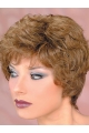 Classic Wavy  Brown Short Monofilament Human Hair Wig For Women 