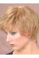 Wavy Blonde Short Monofilament Classic Cut Human Hair Women Wig