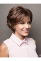 Wavy 4" Short Brown  Capless Synthetic Women Bob Wigs