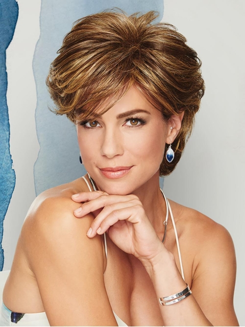 Wavy Short 4" Capless Layered Best Synthetic Women Wigs 