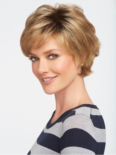  4" Wavy Short Brown Capless  Quality Synthetic Women Wigs