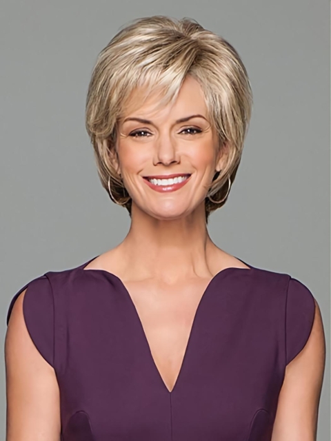 Blonde Layered Wonderful Wavy Short Monofilament Synthetic Women Wigs