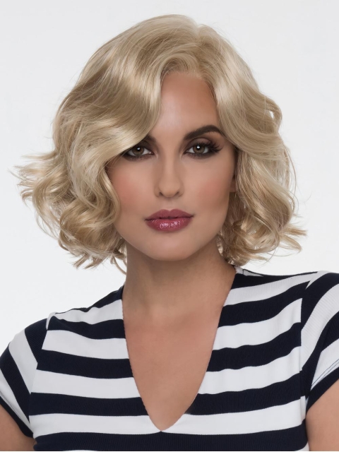 Modern Blonde Wavy Short 10" Lace Front Synthetic Women Wigs