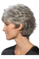 Wavy 8" Capless Short Synthetic Grey Women Wigs