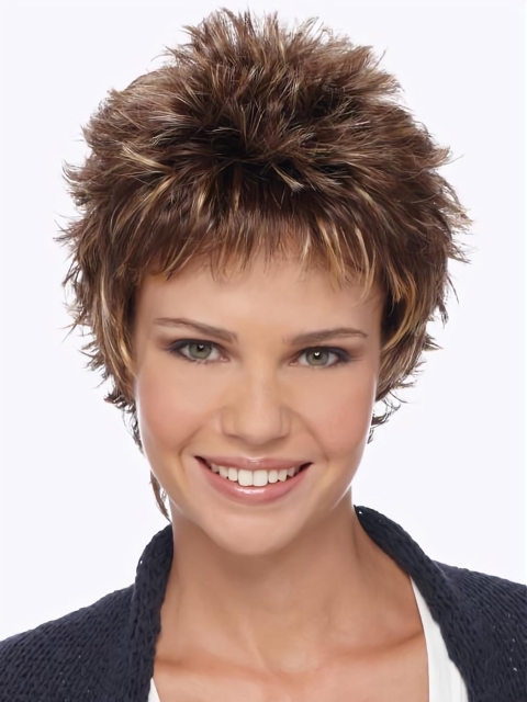 Wavy Short Online Boycuts 6" Capless Synthetic Women Wigs