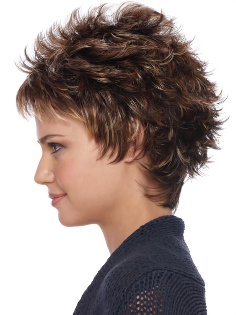 Wavy Short Online Boycuts 6" Capless Synthetic Women Wigs