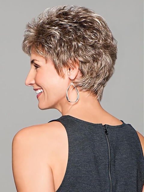 Wavy Short Best Boycuts 4" Capless Synthetic Women Wigs