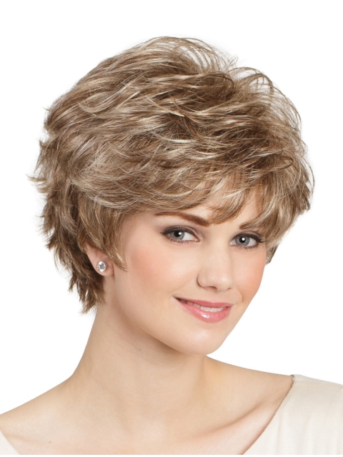 Classic Blonde Wavy Short 8" Capless Synthetic Lady Wig