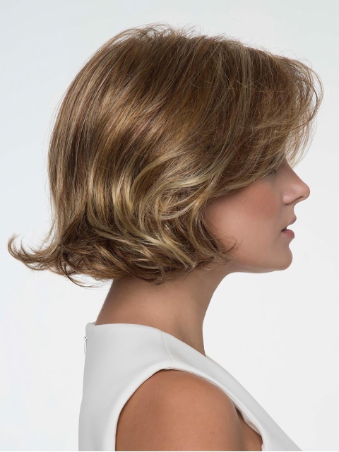 Short Wavy Without Bangs Capless Synthetic Women Wigs 