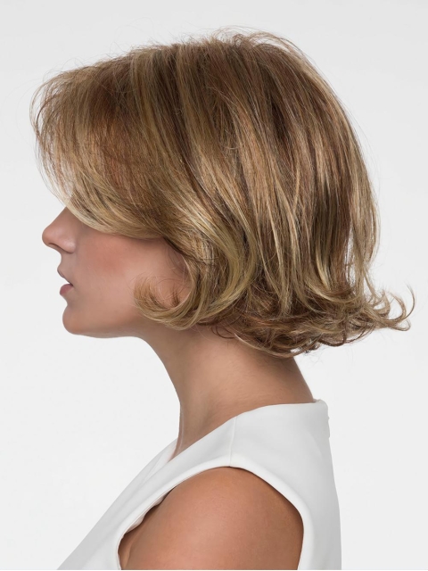 Short Wavy Without Bangs Capless Synthetic Women Wigs 