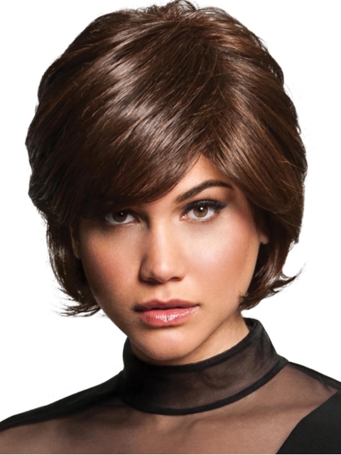 Wavy Brown Short Best Capless Synthetic Women Wigs