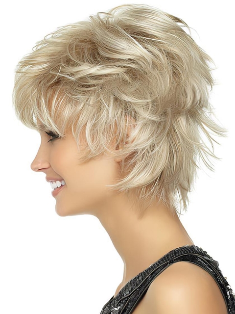 Blonde Wavy Short Capless Synthetic Women Wigs