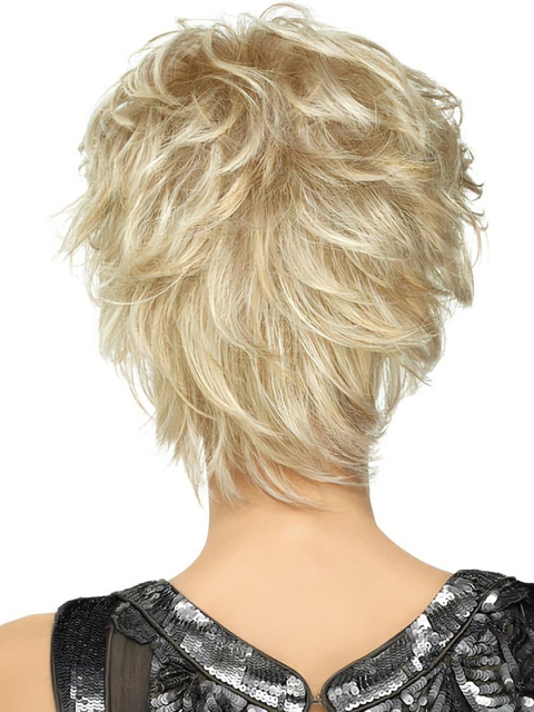 Blonde Wavy Short Capless Synthetic Women Wigs