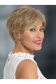 6" Blonde Wavy Short With Bangs Lace Front Synthetic Women Wigs