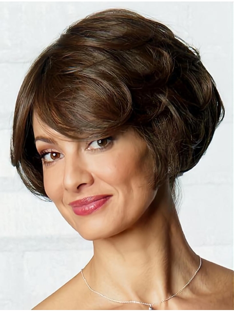 6" Wavy Short Online Monofilament Synthetic Women Bob Wigs