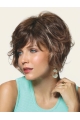 Comfortable Brown Wavy Short Monofilament Synthetic Women Wigs