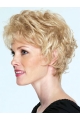 Fashionable Blonde Wavy Short Capless Classic Human Hair Women Wigs